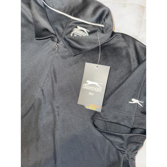 SLAZENGER GOLF POLO SHIRT - NEW WITH TAGS - Size Large L black - Picture 2 of 4